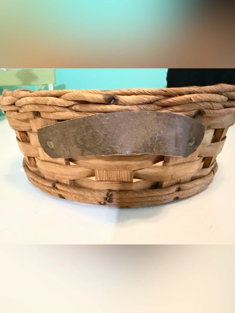 Pyrex Brown Woven Basket with 2 QT Clear Glass Baking Dish